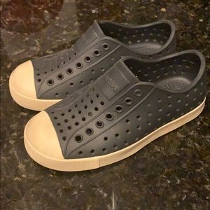 Natives Black Slip-ons; child size 12